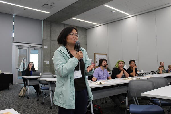 Guest asking a question in room 104